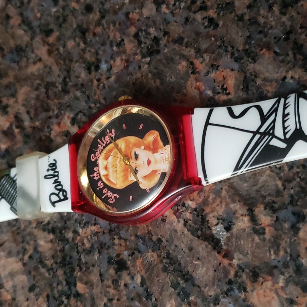 Vintage 1995 Mattel Nostalgic "Solo in the Spotlight" Barbie Watch with Case